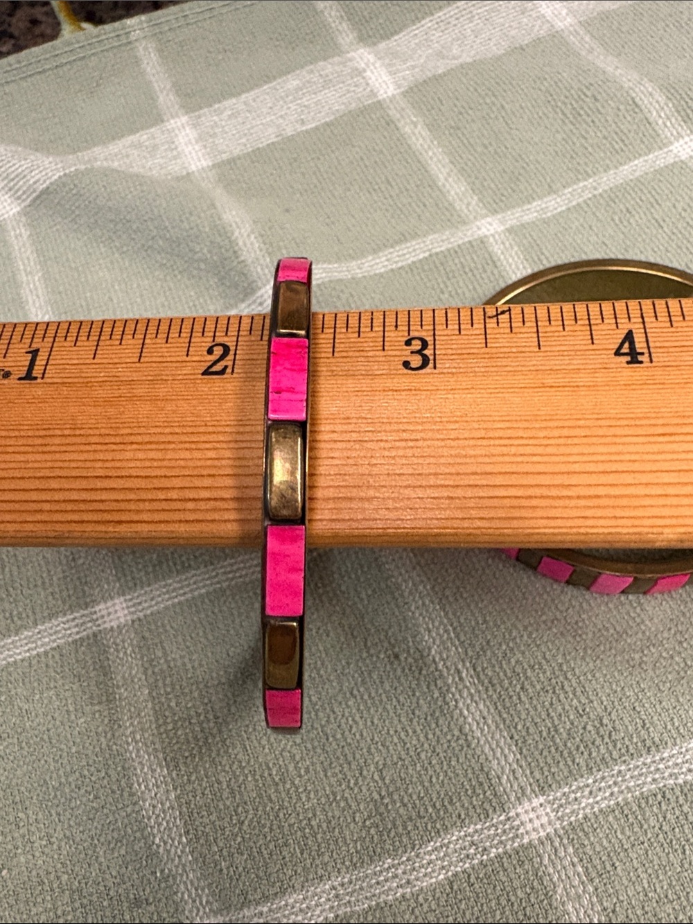 Bronze-Tone Stackable Bracelets with Pink Accents - Picture 6 of 10